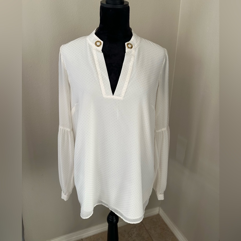 MICHAEL Michael Kors White Blouse with Long Sleeves